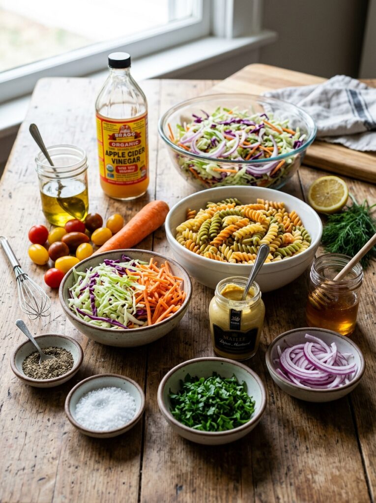 Tangy Apple Cider Vinaigrette Slaw Pasta Salad 13 Ingredients for Apple Cider Slaw… 202606062053