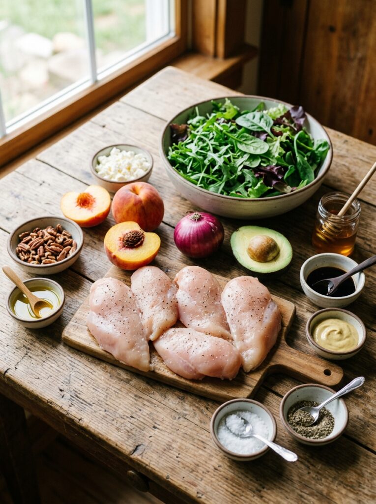 Grilled Peach Chicken Breast Salad: Easy Homemade Recipe 13 Ingredients for Grilled Peach Ch… 202605121628