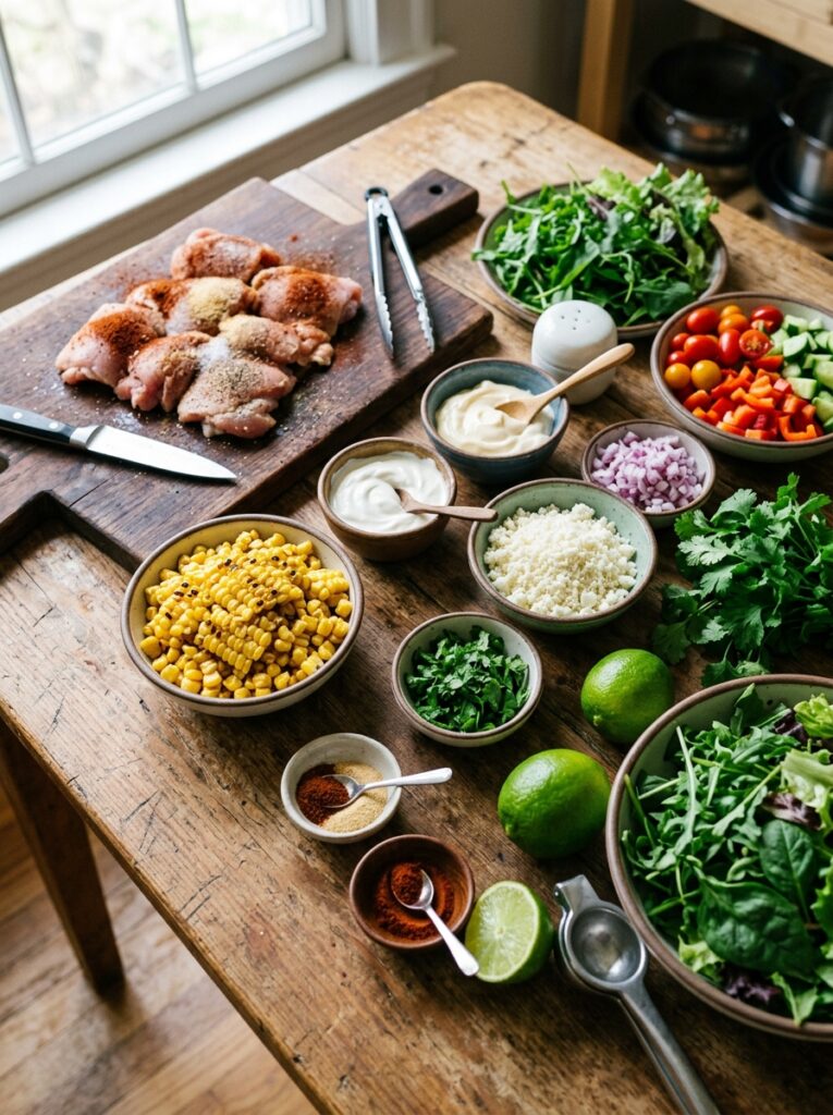 Mexican Street Corn Chicken Salad 13 Ingredients for Mexican street c… 202606022008