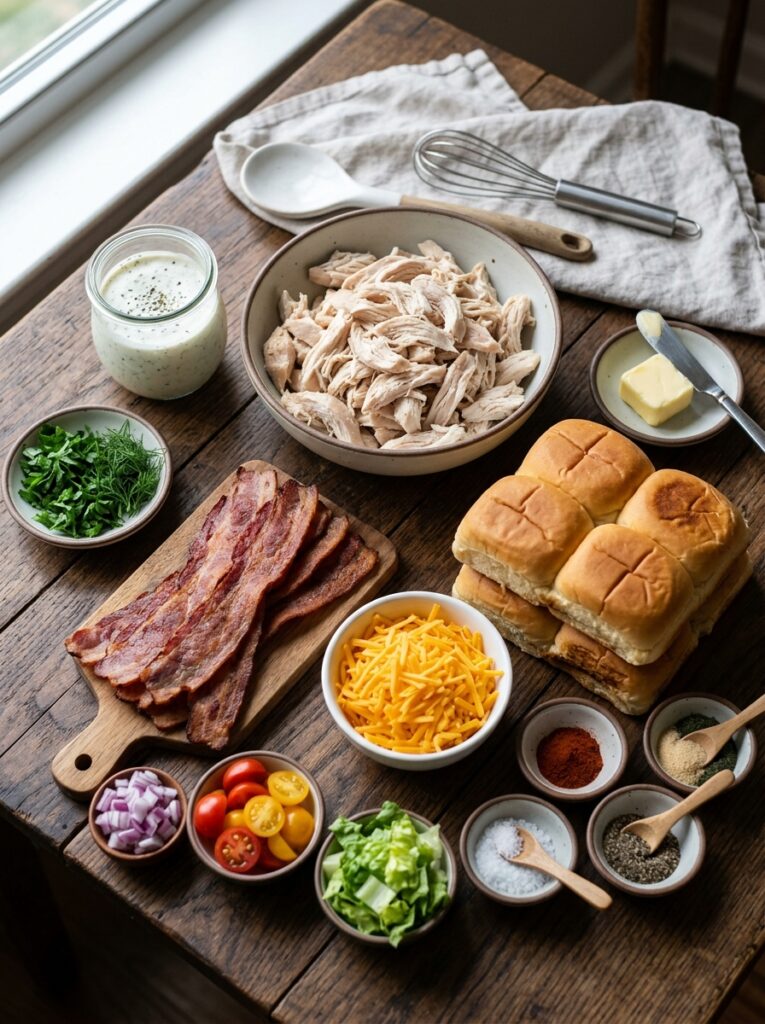 Chicken Bacon Ranch Sliders: The Ultimate Homemade Recipe 13 Ingredients for chicken bacon ra… 202605062251