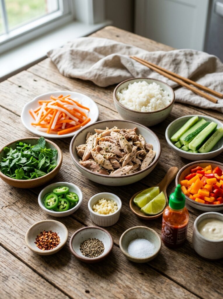 Rotisserie Chicken Banh Mi Bowls 13 Ingredients for chicken banh mi 202605050014
