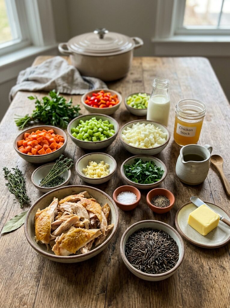 Rotisserie Chicken Wild Rice Chowder: Creamy, Comforting, and Quick Homemade Recipe 13 Ingredients for chicken chowder … 202605122239