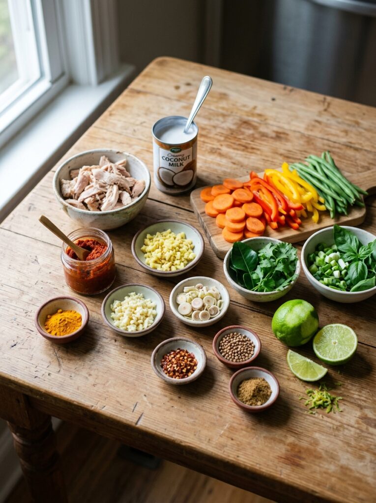 Rotisserie Chicken Coconut Curry Soup 13 Ingredients for chicken curry soup 202605092002