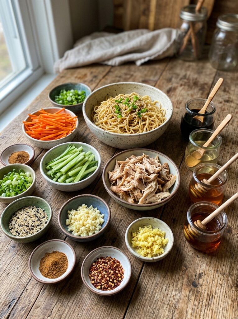 Rotisserie Chicken Sesame Noodle Bowls 13 Ingredients for chicken noodle b… 202605052118