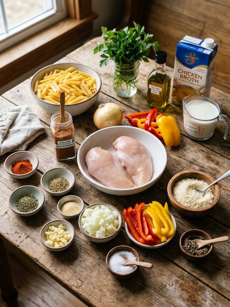 Crockpot Creamy Cajun Chicken Pasta Recipe 13 Ingredients for chicken pasta 202605190004