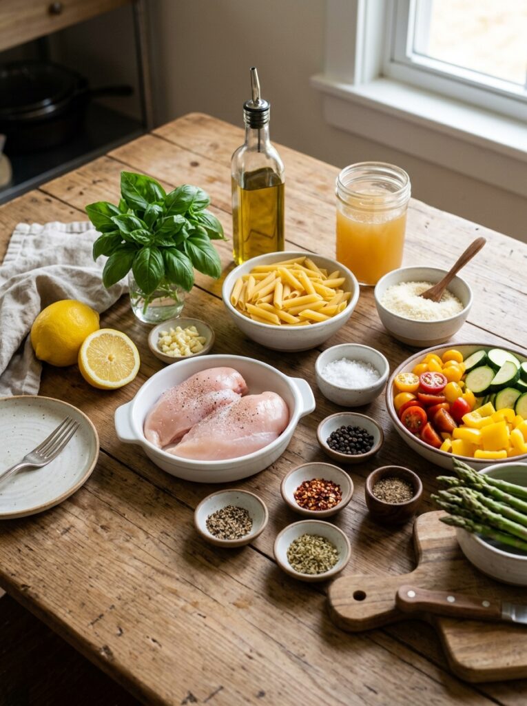 Lemon Basil Chicken Pasta 13 Ingredients for chicken pasta 202605302052