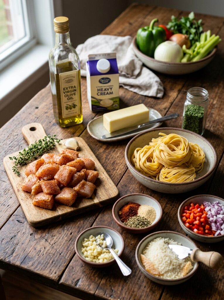 rotisserie chicken cajun alfredo pasta 13 Ingredients for chicken pasta 202605311710