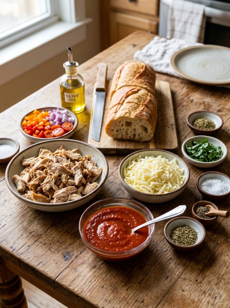 Rotisserie Chicken French Bread Pizza 13 Ingredients for chicken pizza ar… 202605171828