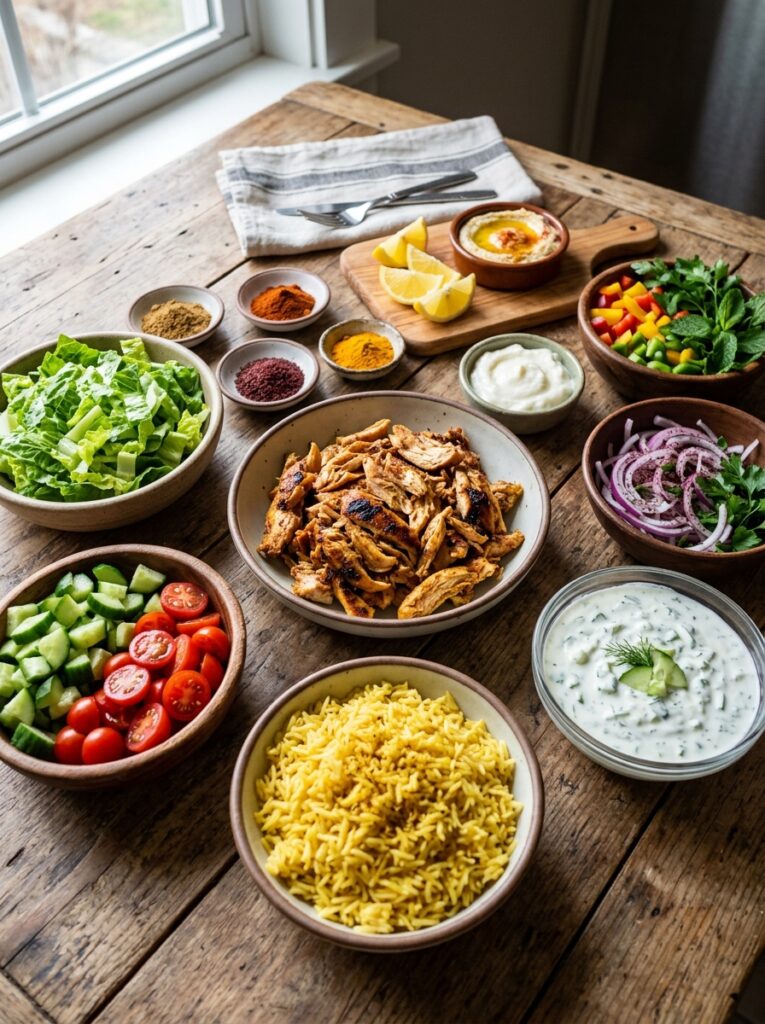 Rotisserie Chicken Shawarma Bowls: Easy Homemade Recipe 13 Ingredients for chicken shawarma… 202605032258
