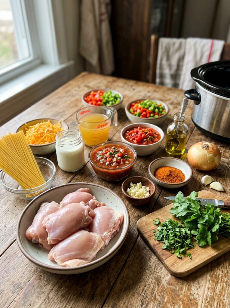 crockpot chicken taco spaghetti 13 Ingredients for chicken taco spa… 202605231849