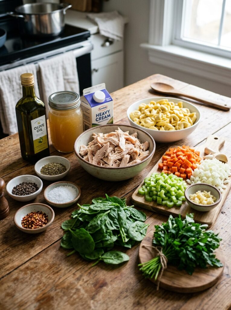 Rotisserie Chicken Tortellini Soup 13 Ingredients for chicken tortelli… 202605101424