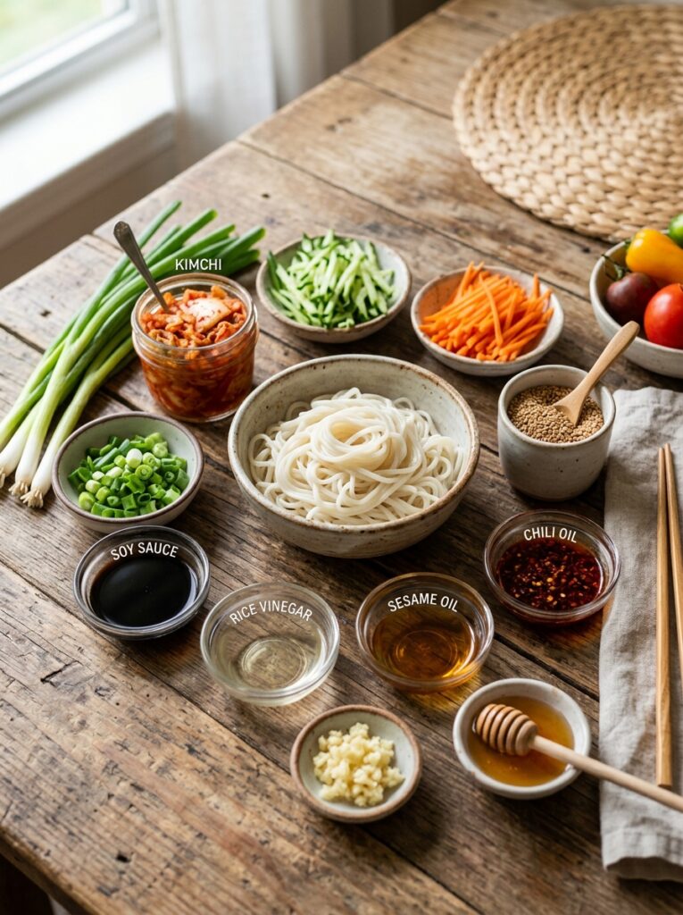 Spicy kimchi sesame cold noodle salad: Complete Recipe Guide 13 Ingredients for cold noodle salad 202606041826