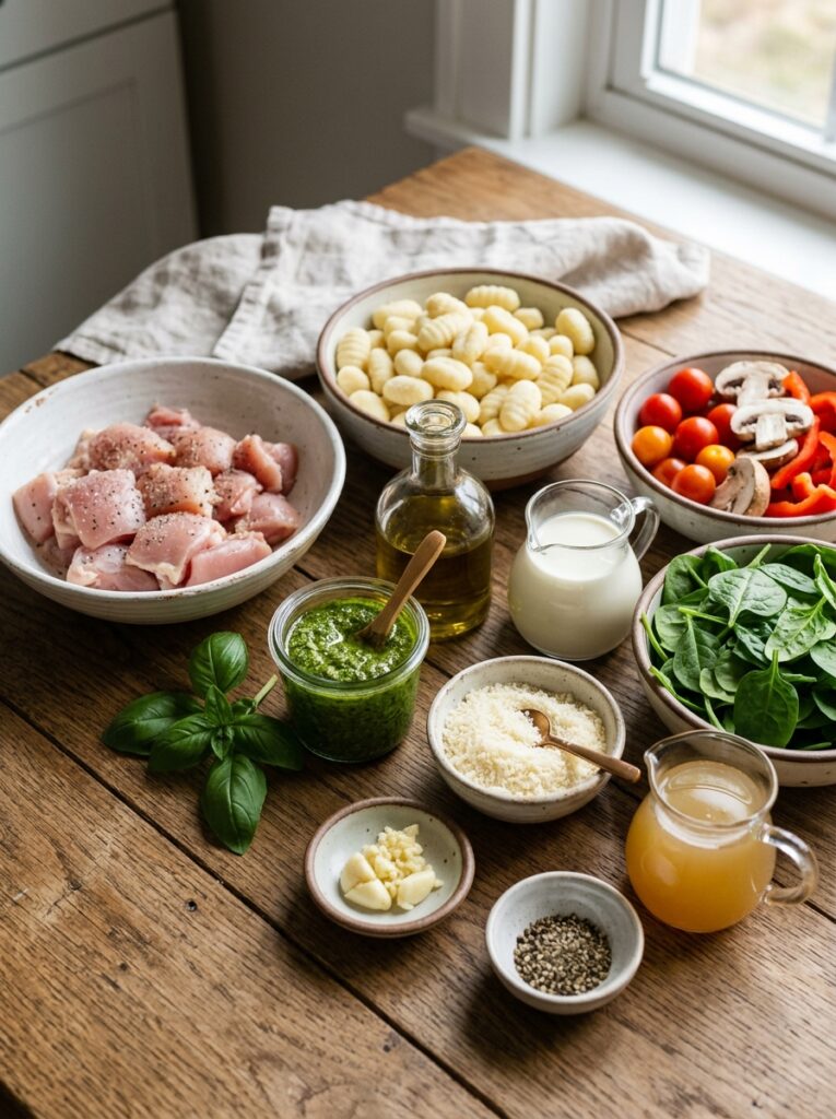 Ingredients for creamy pesto chi… 202605111302