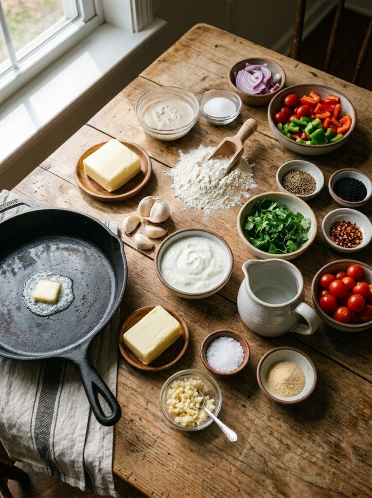 Garlic Butter Naan Bread Skillet 13 Ingredients for garlic butter naan 202606112035