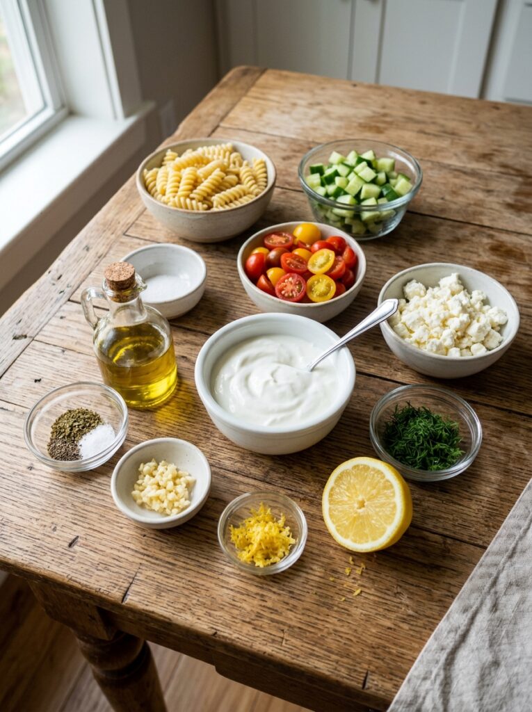 Light Greek Yogurt Dressing Pasta Salad: Creamy & Healthy Recipe 13 Ingredients for greek yogurt dre… 202606031916
