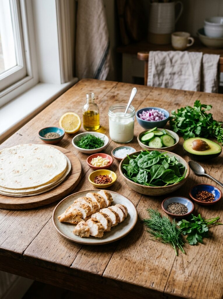 Green Goddess Chicken Wraps: Flavor-Packed Homemade Lunch 13 Ingredients for green goddess wraps 202605042358