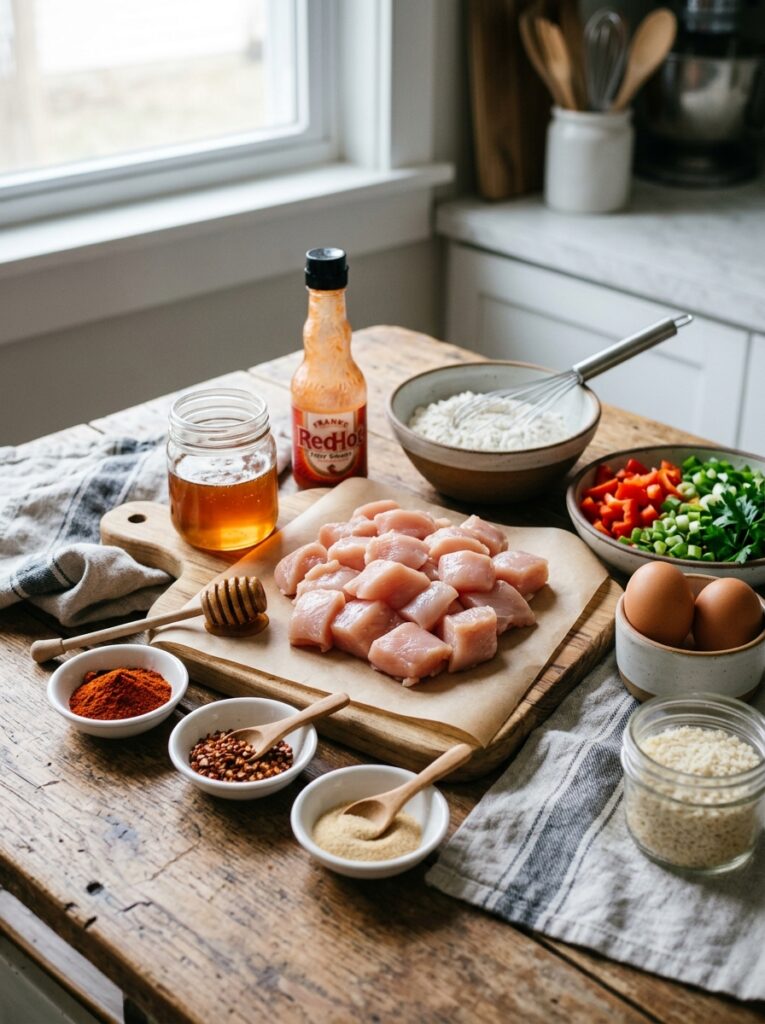 air fryer hot honey chicken bites 13 Ingredients for hot honey chicken 202605141215