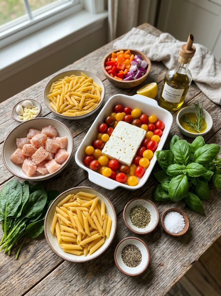 baked feta chicken pasta: A Creamy One-Pan Comfort Classic 13 Ingredients for pasta dish 202605241615