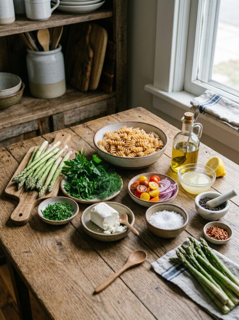 Herbed Goat Cheese Asparagus Pasta Salad 2 Ingredients for pasta salad 202606041802