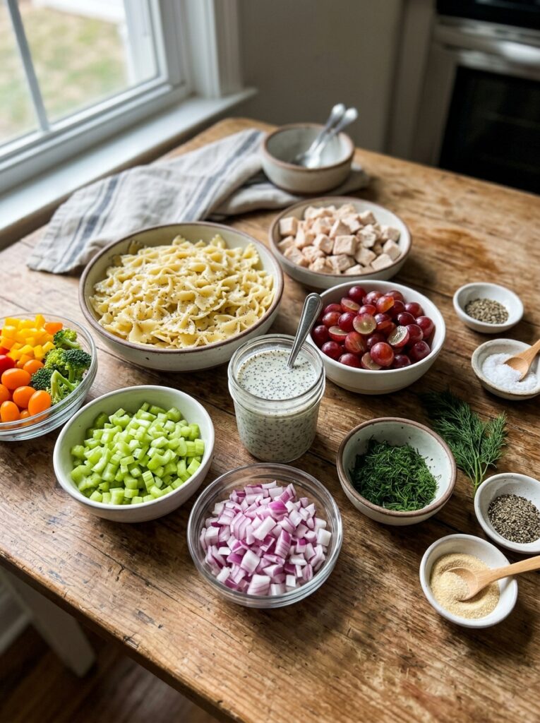 Creamy Poppyseed Chicken Grape Pasta Salad: A Dreamy Summer Dish 13 Ingredients for pasta salad 202606051756