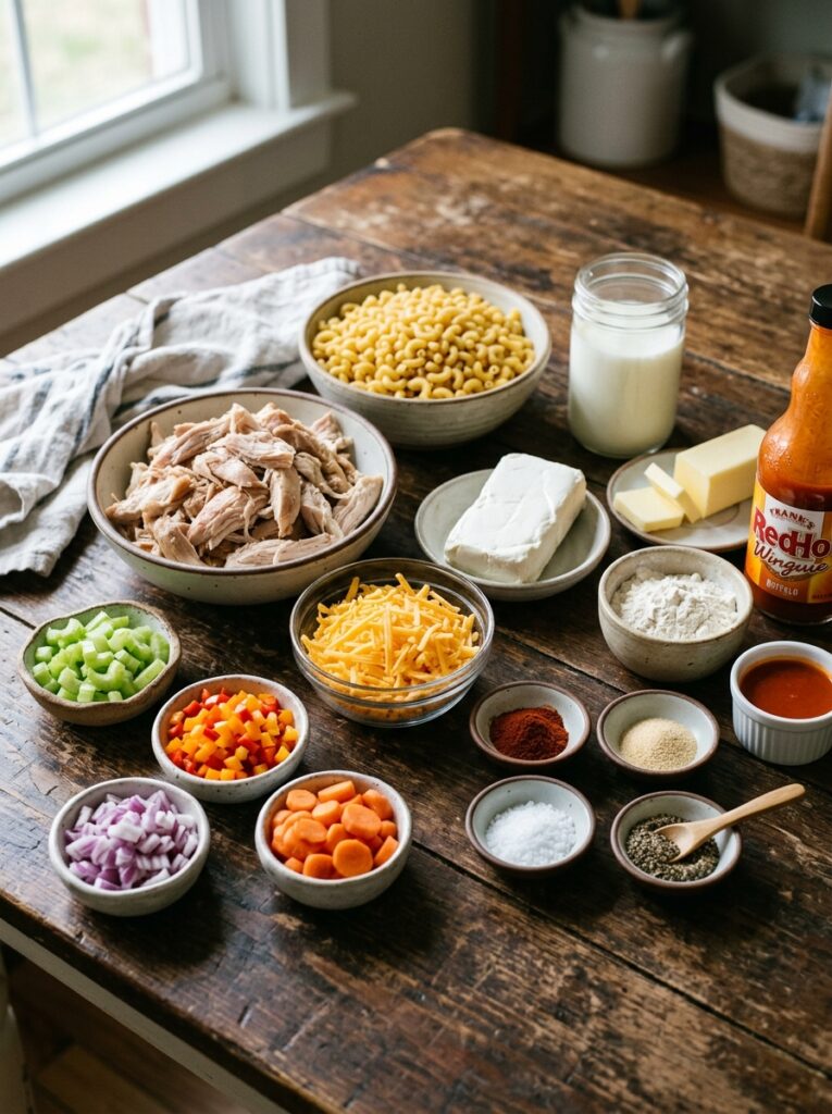 Rotisserie Chicken Buffalo Mac Casserole: The Ultimate Comfort Food Mashup 2 Ingredients for rotisserie chick… 202605162218