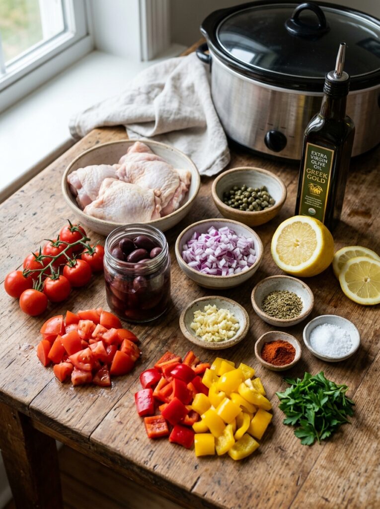 slow cooker mediterranean chicken with olives 13 Ingredients for slow cooker chicken 202605162153