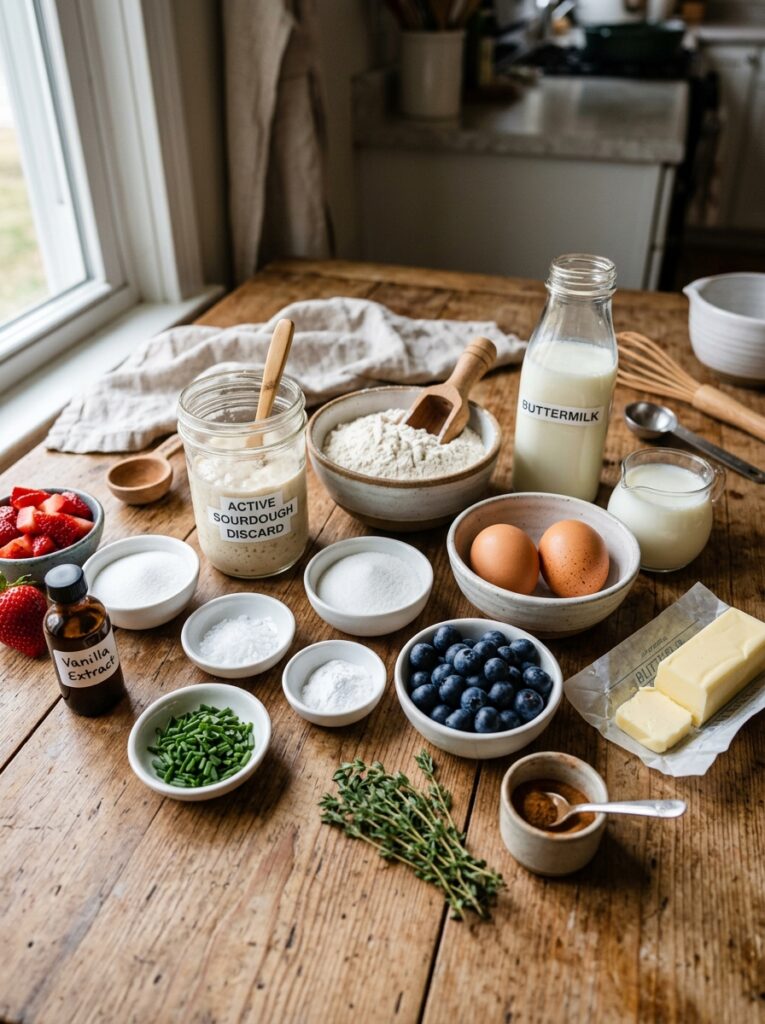 Sourdough Discard Pancakes Fluffy 13 Ingredients for sourdough pancakes 202606111926