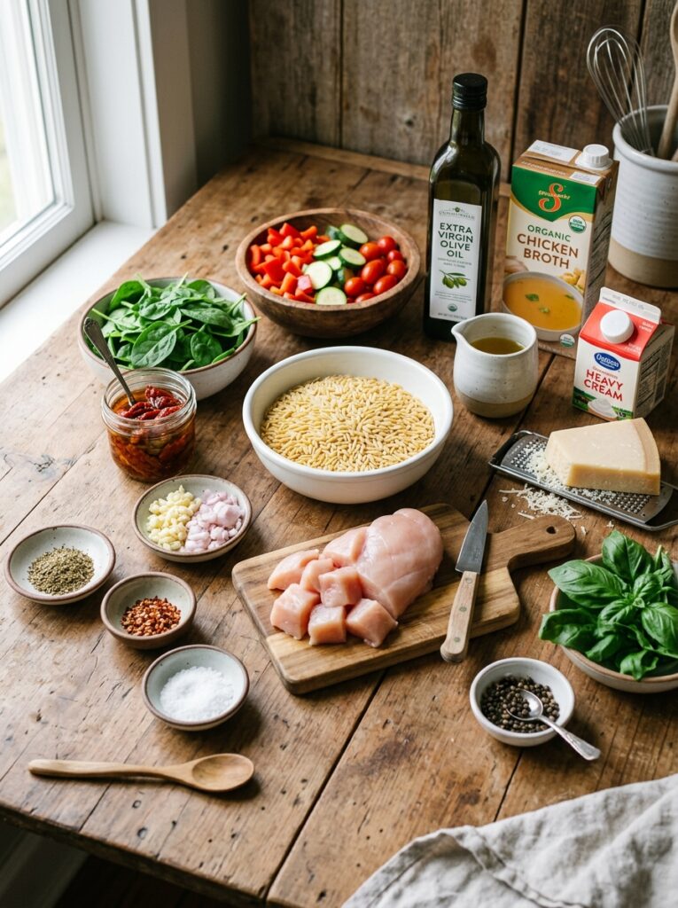 Sun Dried Tomato Chicken Orzo Recipe 13 Ingredients for sun dried tomato… 202605251535