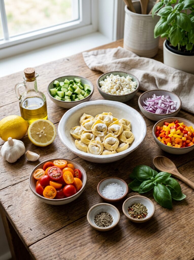 Quick Three Cheese Tortellini Cold Salad 13 Ingredients for tortellini salad 202606031933