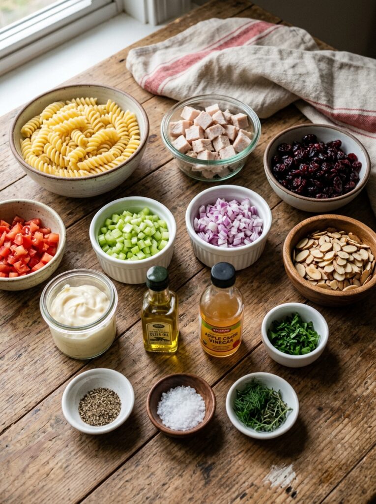 Cranberry Almond Turkey Cold Pasta Salad: A Complete Recipe Guide 13 Ingredients for turkey pasta salad 202606041805