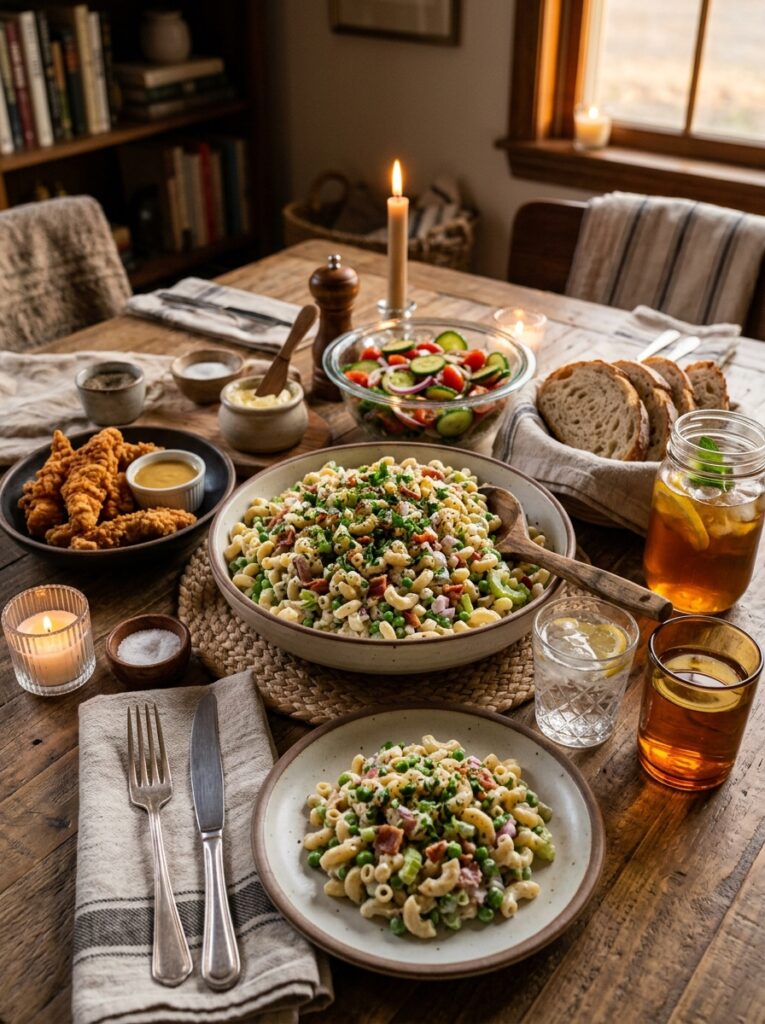 Creamy buttermilk ranch pea macaroni salad 15 Macaroni salad side dishes drinks 202606041822