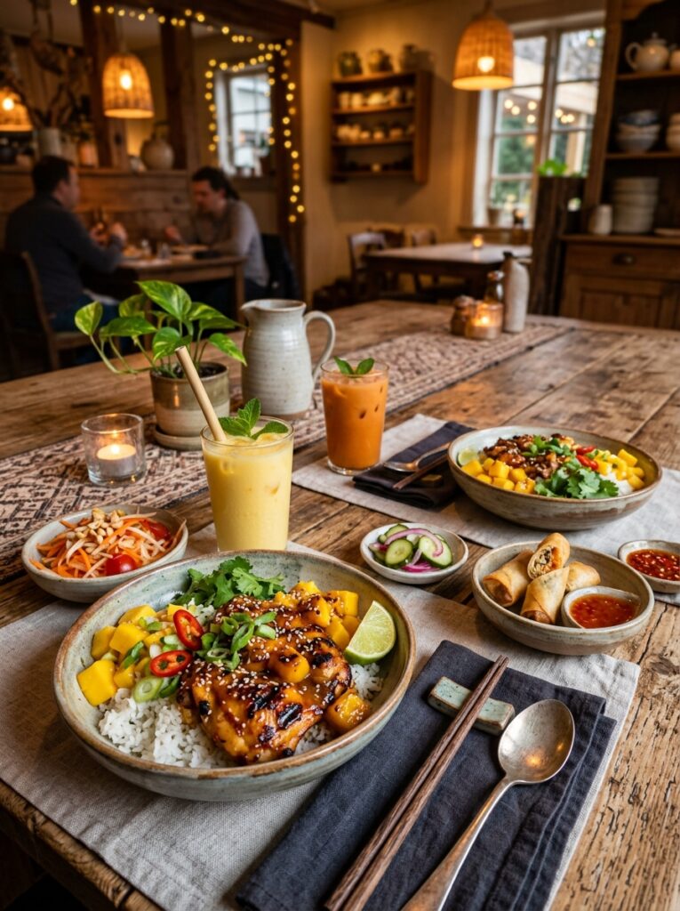 Mango chicken rice bowls setup 202605081327
