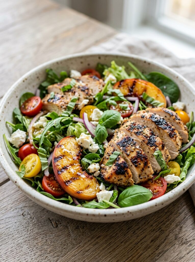 peach grilled chicken salad: Grilled Peach and Chicken Salad with Honey Mustard Dressing 12 Peach grilled chicken salad 202605291611