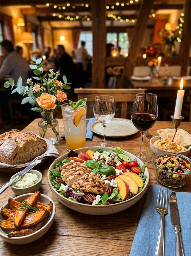 peach grilled chicken salad: Grilled Peach and Chicken Salad with Honey Mustard Dressing 15 Peach grilled chicken salad setup 202605291611