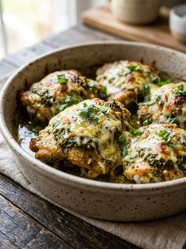Pesto Mozzarella Chicken Thighs: Easy Homemade Recipe 12 Pesto mozzarella chicken thighs 202605052046