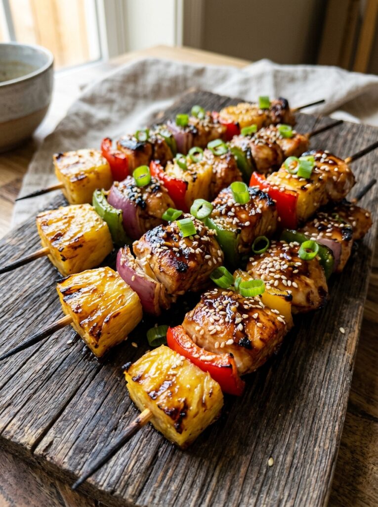 Pineapple Teriyaki Chicken Skewers 12 Pineapple teriyaki chicken skewers 202605091944