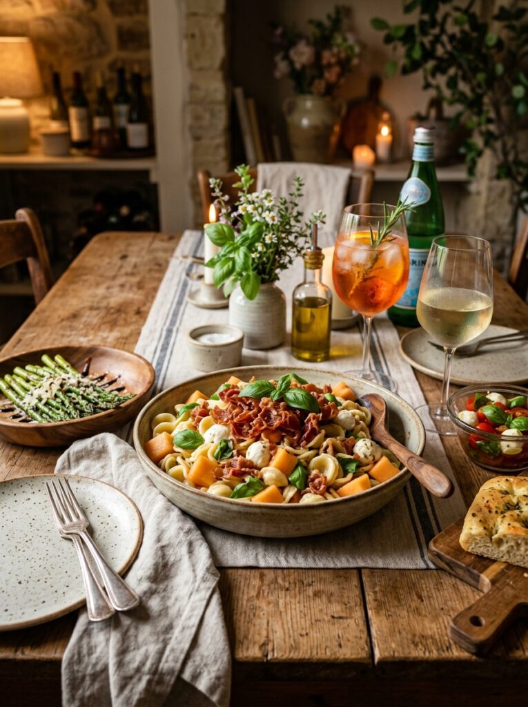 Crispy prosciutto melon basil pasta salad 15 Prosciutto melon basil pasta salad 202606051813 1