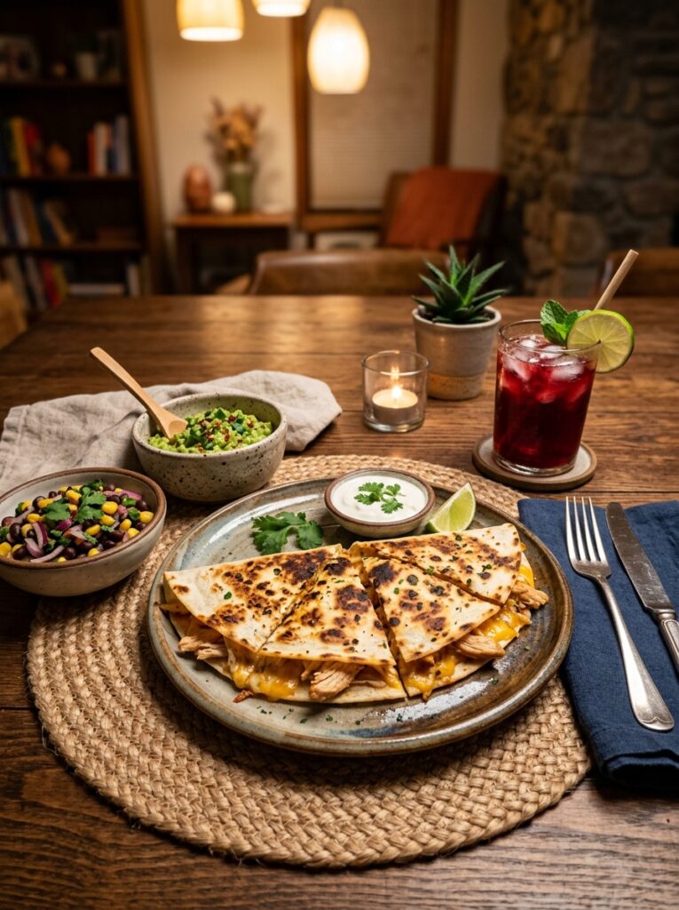 Quesadilla with chicken side dishes 202606081908