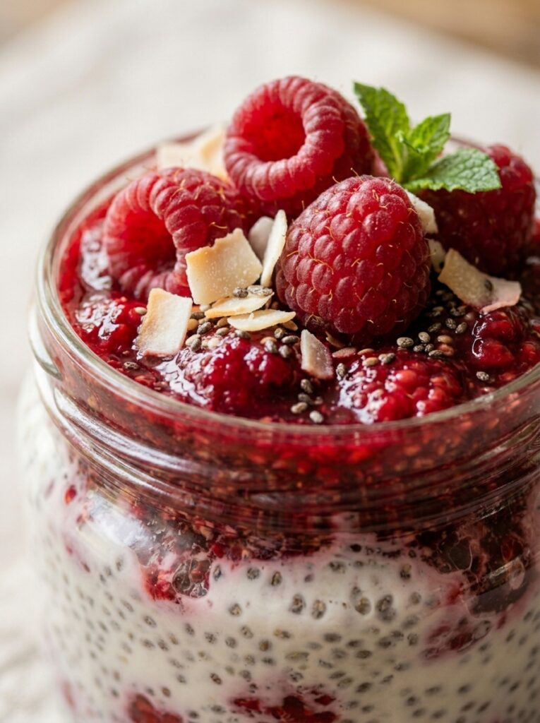 Raspberry chia pudding coconut 202606091923