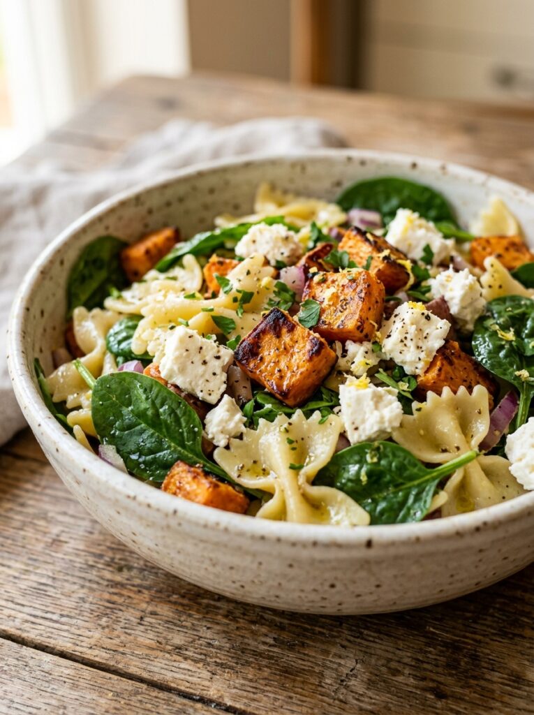 Roasted Sweet Potato Feta Spinach Pasta Salad 12 Roasted Sweet Potato Feta Pasta 202606062057