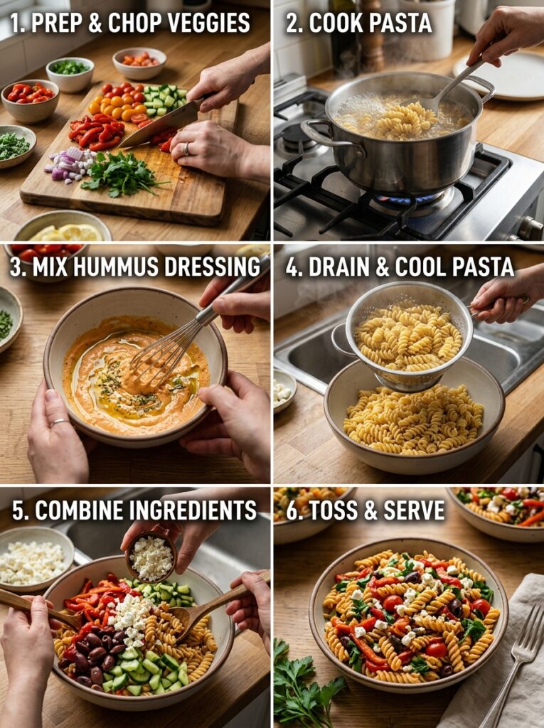 Roasted red pepper hummus pasta salad 14 Roasted red pepper hummus pasta 202606051822 1