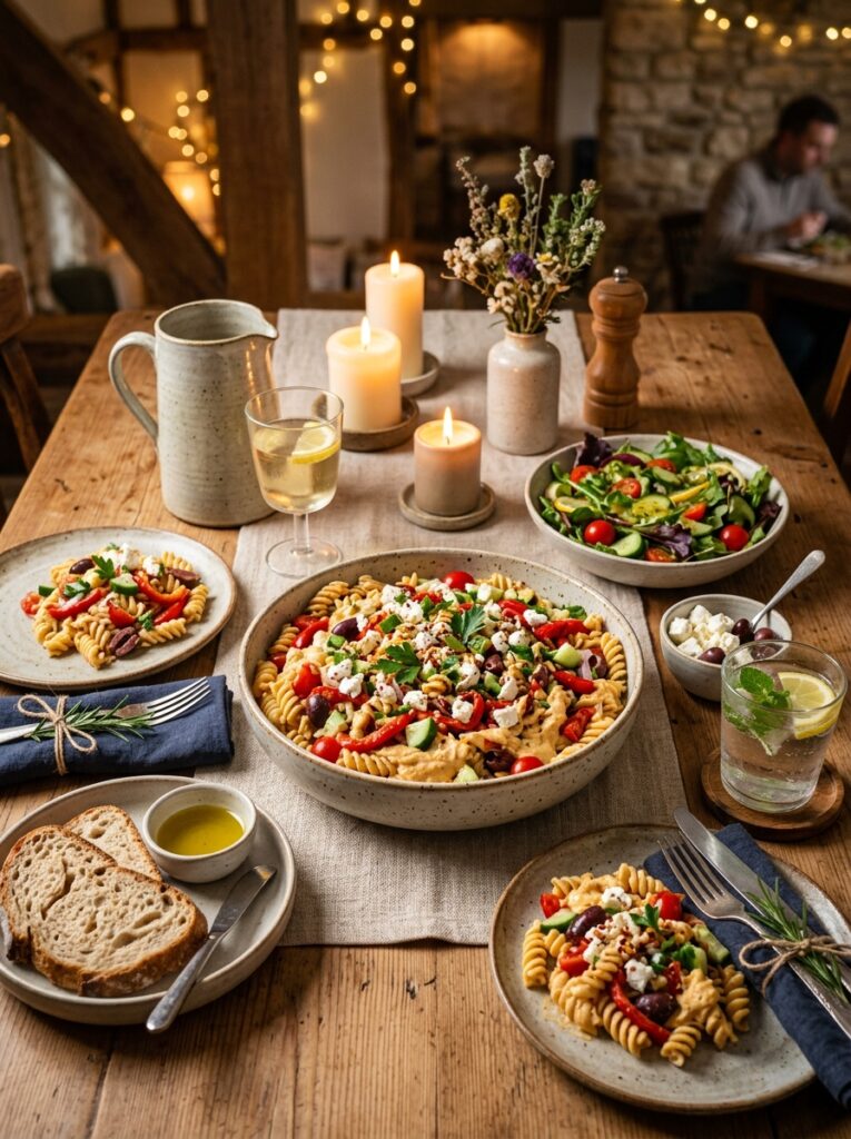 Roasted red pepper hummus pasta salad 15 Roasted red pepper hummus pasta 202606051822 2