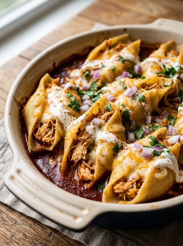 Rotisserie Chicken Enchilada Stuffed Shells 1 Rotisserie chicken enchilada shells 202605252010