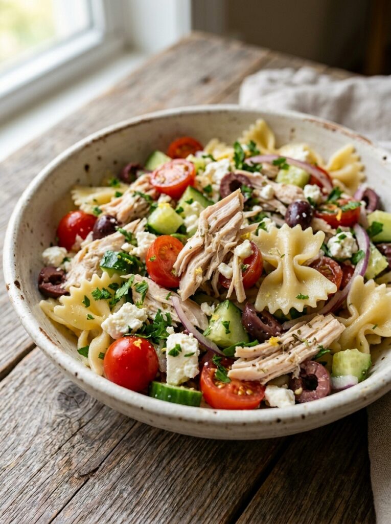 rotisserie chicken mediterranean pasta salad: Easy Flavorful Recipe 12 Rotisserie chicken pasta salad 202606022022