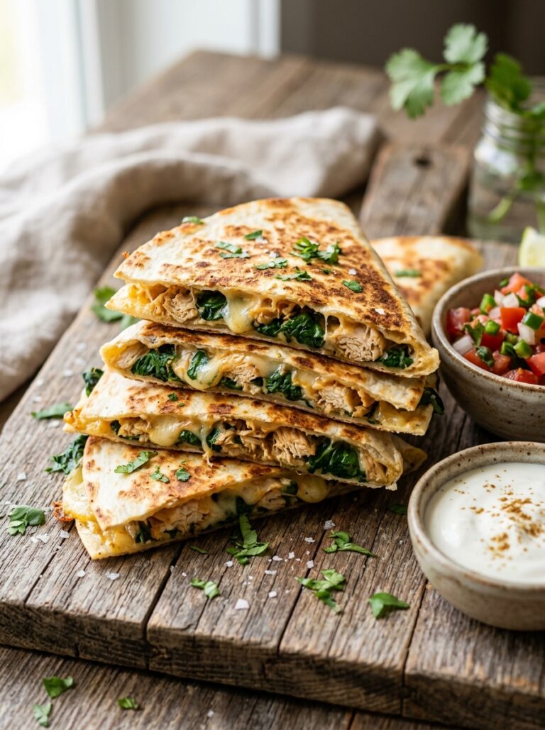 Rotisserie Chicken Spinach Quesadillas: Easy Homemade Recipe 17 Rotisserie chicken spinach quesa… 202605241608