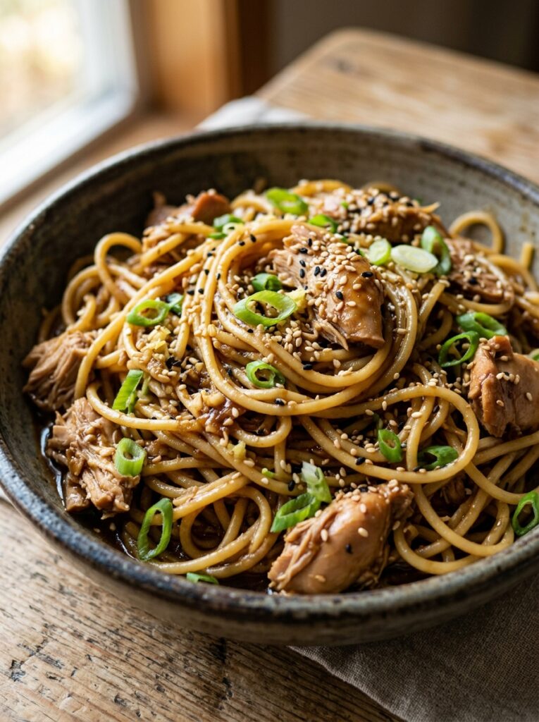 Sesame garlic chicken noodles 202605141227