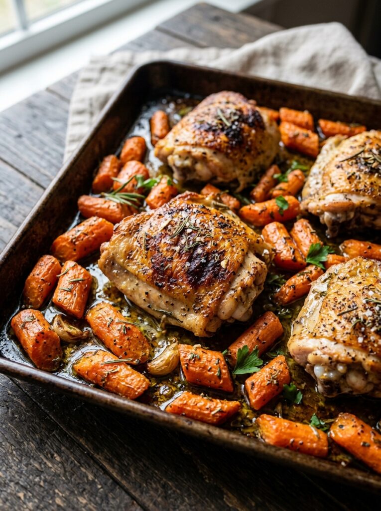 Sheet pan chicken thighs carrots 202605231822