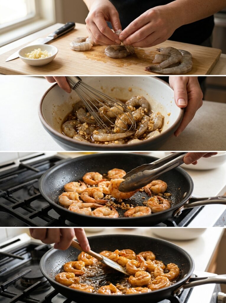 15 Minute Honey Garlic Shrimp 3 Shrimp cooking process in bowl 202606081927