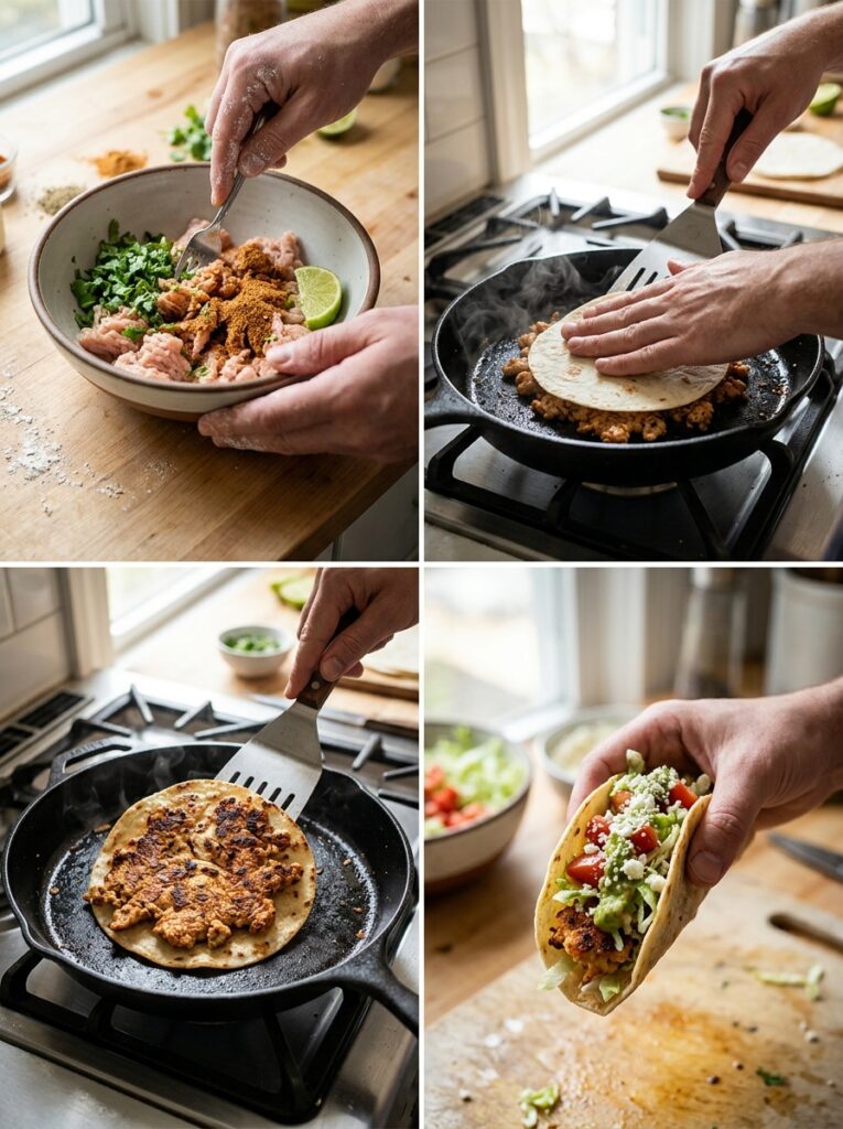 Smash Chicken Tacos: Ultimate Homemade Recipe Guide 14 Smash chicken tacos cooking process 202605162201