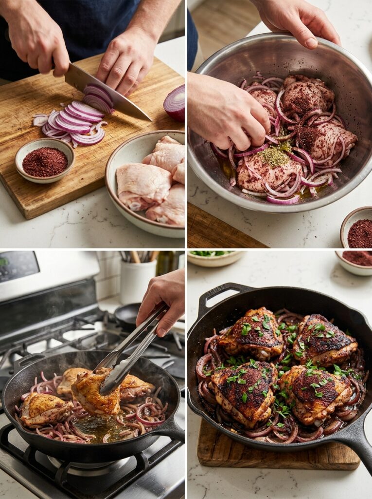 sumac onion chicken thighs 14 Sumac onion chicken thighs cooking 202605042252